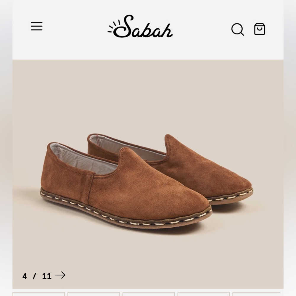 New/never worn Como Taba Sabah Brown Suede Loafers